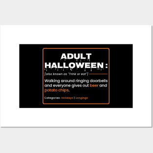 Adult Halloween Meaning - Dictionary Style Posters and Art